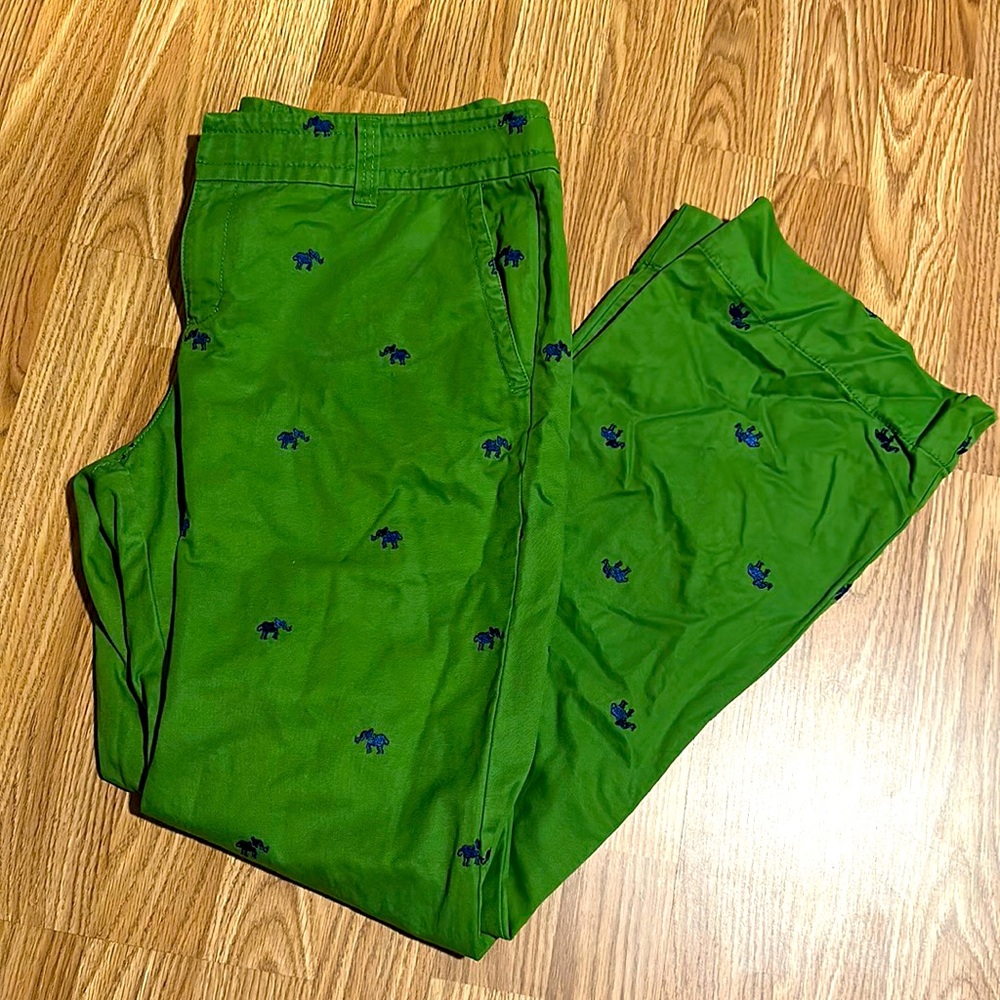 Size 12 - Lilly Pulitzer Lime Green Cotton Pants with elephants